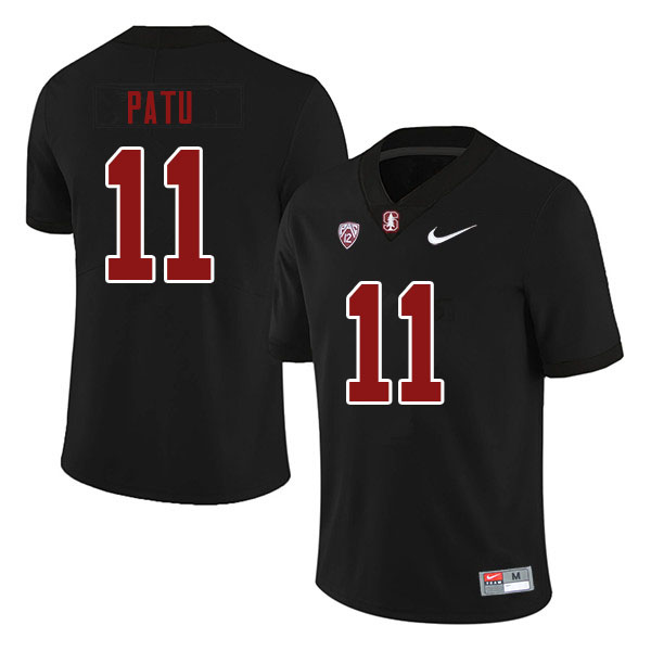 Men #11 Ari Patu Stanford Cardinal College Football Jerseys Sale-Black - Click Image to Close
